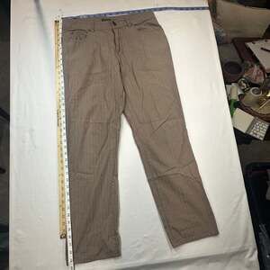 John Bartlett Consensus Brown Pinstripe Straight Leg Pants 32x32